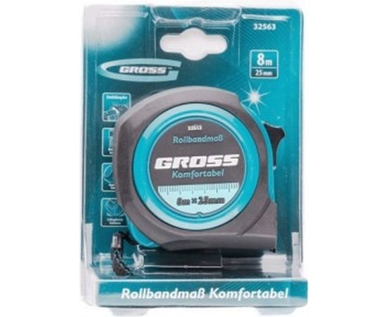 Рулетка Komfortabel, 8 м х 25 мм обрезиненный корпус GROSS 32563 – изображение 4