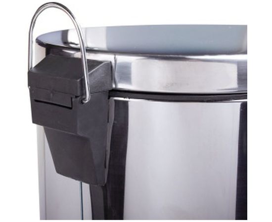 Ведро-контейнер для мусора с педалью ЛАЙМА 12 л, зеркальное 232261 – изображение 4