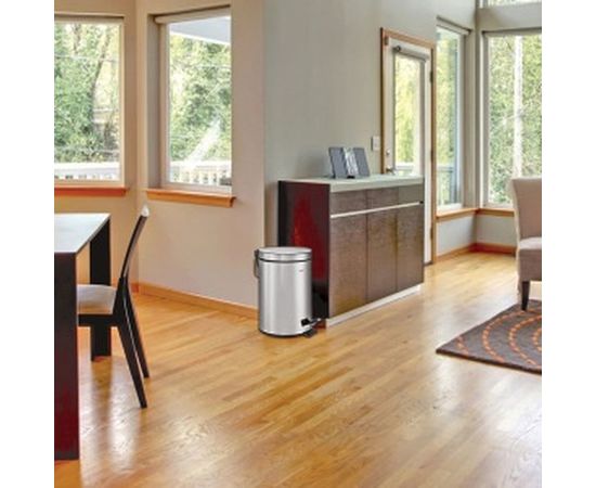 Ведро-контейнер для мусора с педалью ЛАЙМА 12 л, зеркальное 232261 – изображение 7