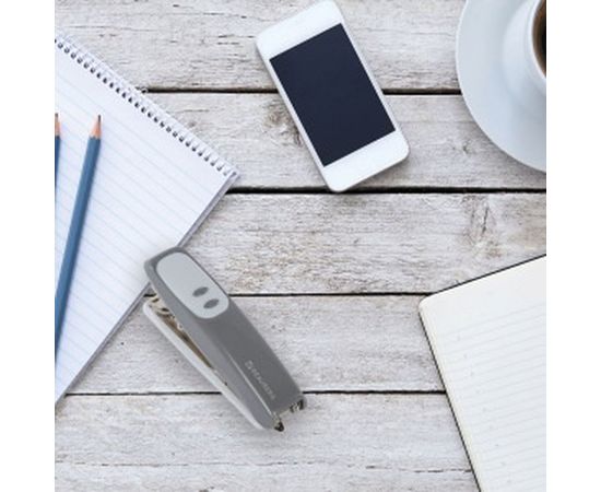 Серый степлер BRAUBERG №10 Germanium 226568 – изображение 8