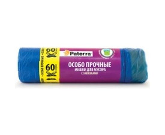 Мешки для мусора особопрочные (20 шт; 60 л) с завязками PATERRA 106-006 