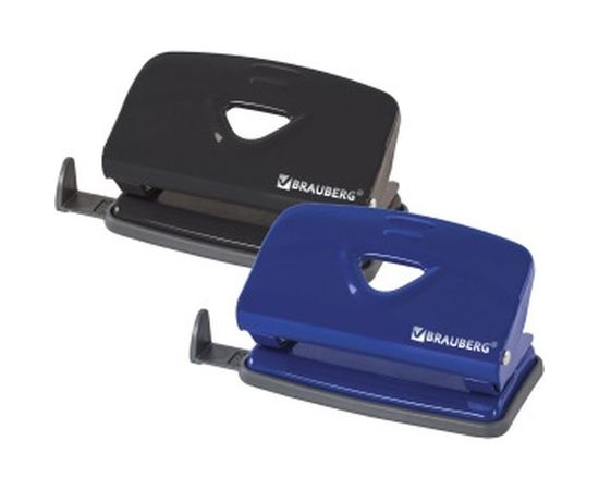 Дырокол BRAUBERG металлический Universal+, до 10л, черный, 222524 