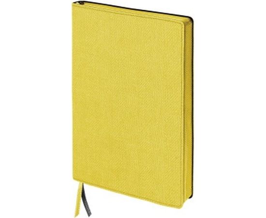 Блокнот BRAUBERG Tweed А5 148x213 мм, 112 л, под ткань, линия, желтый, 110967 