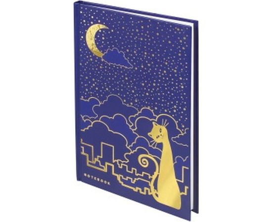 Блокнот BRAUBERG А5 135х206 мм, 80 л, твердый переплет, клетка, фольга, Кошечка, 126051 