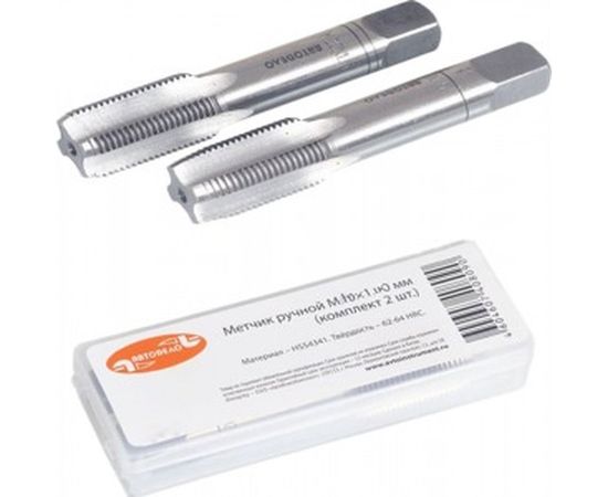 Ручной метчик Автоdело М16х1.50 мм, набор 2 шт. пластиковый футляр 40804 11489 