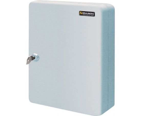 Шкафчик на 90 ключей BRAUBERG 300х240х80 мм, с замком, +90 брелоков, серый 290339 