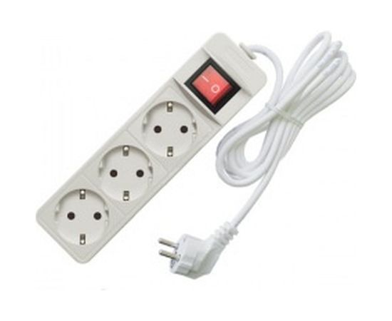 Бытовой удлинитель СОЮЗ ТМ 3500 Вт, с заземлением, выключатель, 3гнезда, ПВС, 7м 481S-8307 