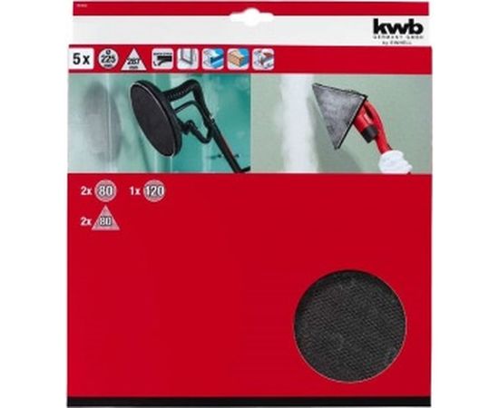 Набор шлифовальных сеток kwb (5 шт, 225 мм) Einhell 491005 – изображение 2