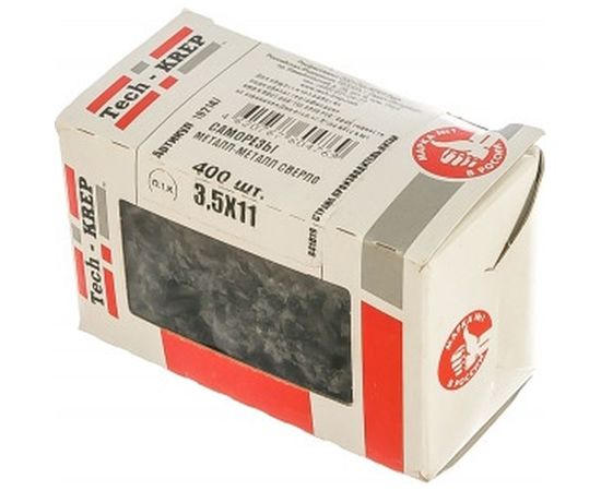 Саморез Tech-Krep ШСММ сверло 3,5х11 400 шт, коробка с окном 102147 – изображение 2