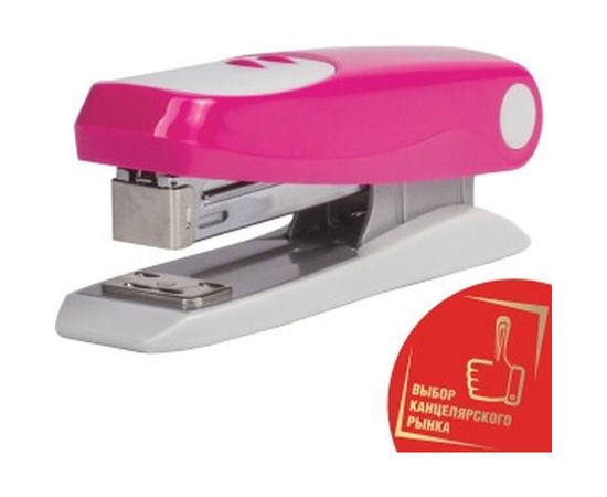 Розовый степлер BRAUBERG №24/6, 26/6 Germanium 226575 – изображение 2