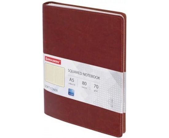 Тетрадь А5 BRAUBERG Office PRO 148x218 мм, под кожу, гребень, 80 л, коричневая 111044 – изображение 2