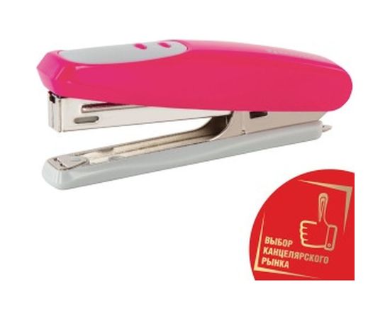 Розовый степлер BRAUBERG №10 Germanium 226567 – изображение 2
