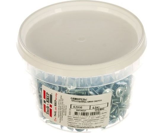 Саморез 4,2*16 прессшайба Tech-Krep цинк сверло 0,5кг (312 шт.) 125406 – изображение 2