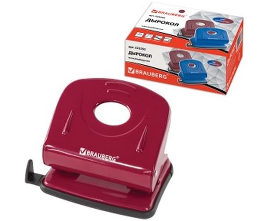 Дырокол BRAUBERG металлический Universal, до 25л, бордовый 222552 – изображение 3
