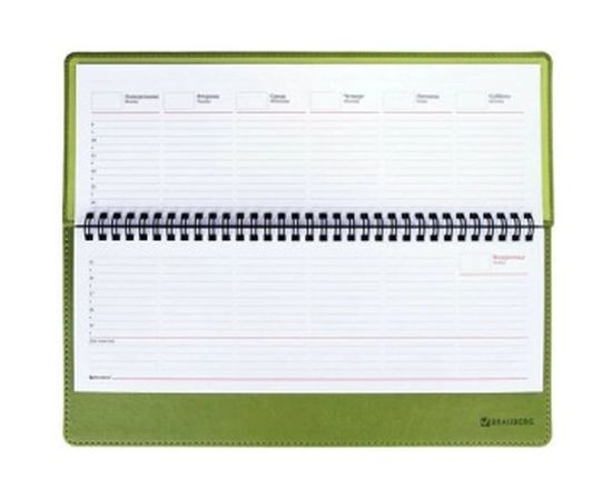 Недатированный планинг BRAUBERG Rainbow 305x140 мм, кожзам, зеленый 111702 – изображение 3