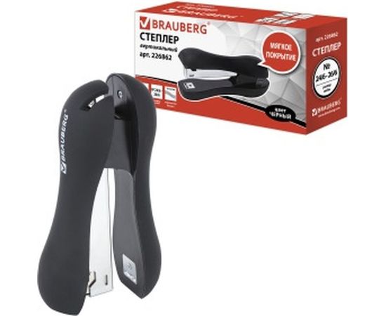 Степлер BRAUBERG №24/6, 26/6 Soft, черный, 226862 – изображение 3