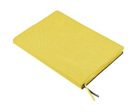 Блокнот BRAUBERG Tweed А5 148x213 мм, 112 л, под ткань, линия, желтый, 110967 – изображение 3