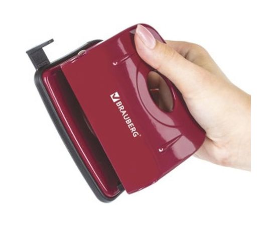 Дырокол BRAUBERG металлический Universal, до 25л, бордовый 222552 – изображение 5