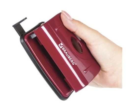 Дырокол BRAUBERG металлический Universal, до 20л, бордовый 222551 – изображение 5