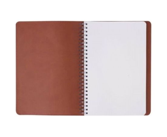 Тетрадь А5 BRAUBERG Office PRO 148x218 мм, под кожу, гребень, 80 л, коричневая 111044 – изображение 5