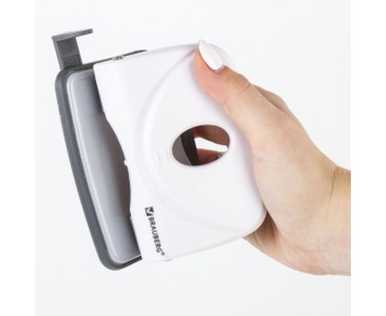 Дырокол BRAUBERG "Original", до 20 листов, белый, 227787 – изображение 6