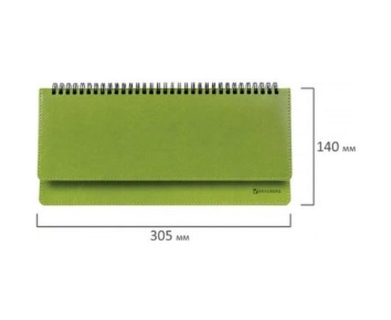 Недатированный планинг BRAUBERG Rainbow 305x140 мм, кожзам, зеленый 111702 – изображение 6