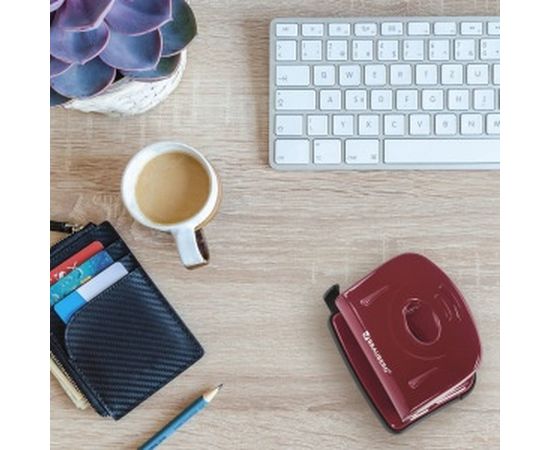 Дырокол BRAUBERG металлический Universal, до 25л, бордовый 222552 – изображение 6