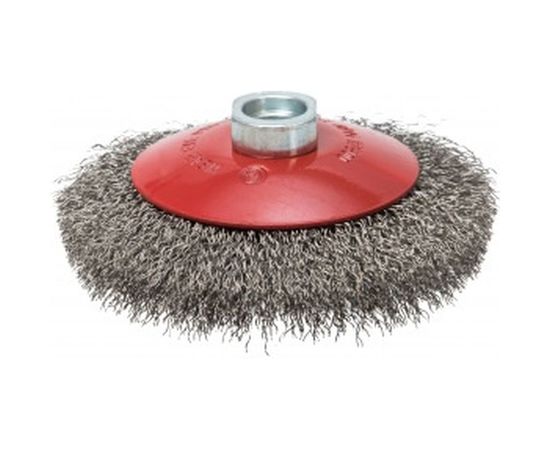 Щетка коническая с гофрированной нержавеющей проволокой Эксперт 537 (115 мм; М14*2 мм) Профоснастка 20804003 