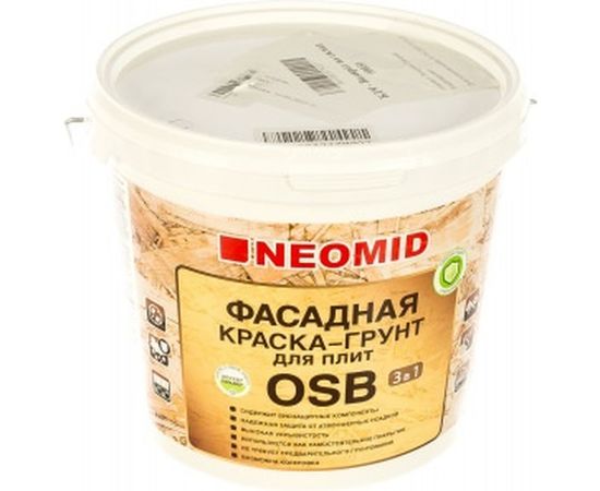 Фасадная краска-грунт для плит OSB Neomid Proff 3в1, 7 кг Н-ГрунтКраскаOSB-7 