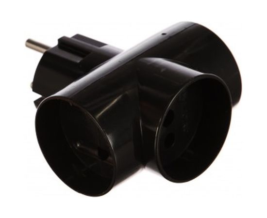 Тройник TDM 3х2П 16А 250B черный SQ1806-0042 