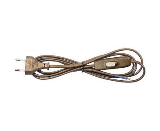 Проходной выключатель REV 2,5А с проводом и евровилкой, длина шнура: 1.9м, цвет: золотистый, 24516 2 