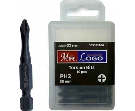 Бита Торсионная (10 шт; 50 мм; PH2; S2) Mr. Logo С050P2T-10 