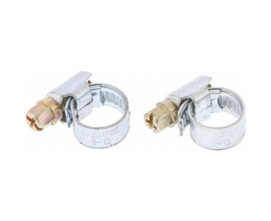 Металлические хомуты СИБРТЕХ, стандартное болтовое крепление, 10-16мм, 2шт, ширина 9мм, 47655 