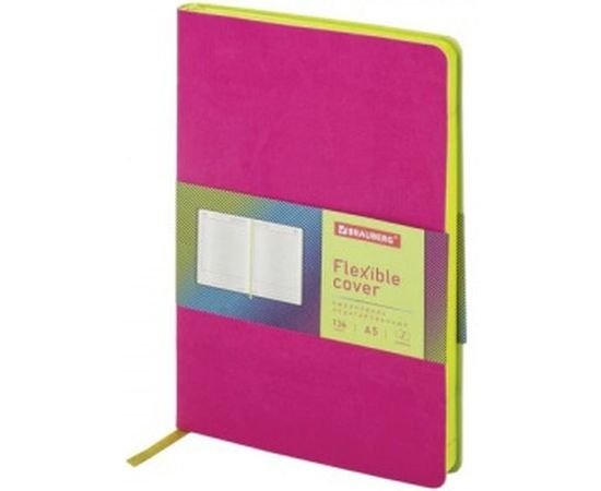 Недатированный ежедневник BRAUBERG А5 Flex 138x213 мм, кожзам, 136 л, розовый 111683 