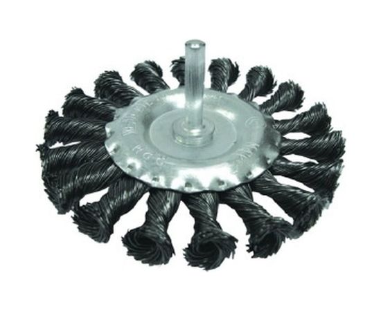 Щетка крацовка дисковая витая (75 мм) для дрели Biber 70993 тов-076227 