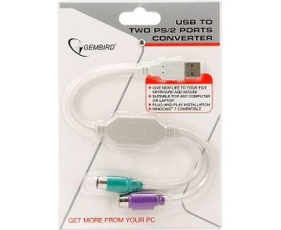 Конвертер Cablexpert, PS/2 устройства - USB порт, 2xPS/2 /AM, блистер, UAPS12 – изображение 2