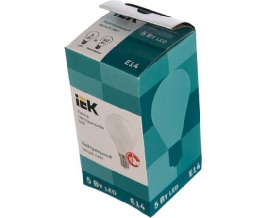 Лампа IEK LED G45 шар 5 Вт 230 В 4000К E14 LLE-G45-5-230-40-E14 – изображение 2