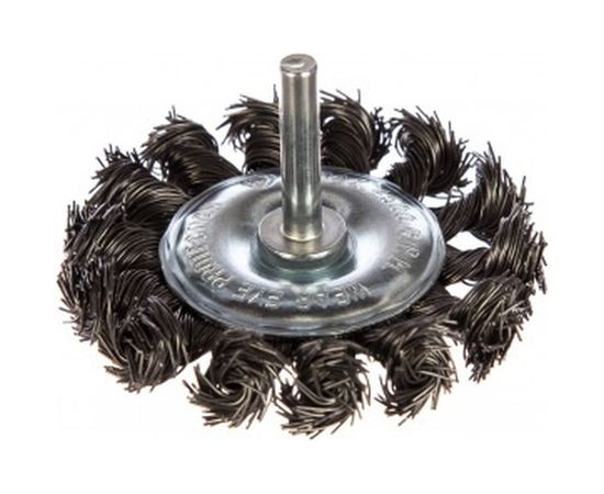 Щетка крацовка дисковая витая (75 мм) для дрели Biber 70993 тов-076227 – изображение 2