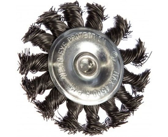 Щетка крацовка дисковая витая (75 мм) для дрели Biber 70993 тов-076227 – изображение 3
