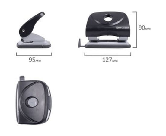 Дырокол BRAUBERG "Original", до 25 листов, черный, 222542 – изображение 5
