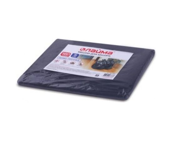 Мешки (5 шт; 160 л; 90х120 см; 50мкм; ПВД; черные; особо прочные) для мусора ЛАЙМА 601391 