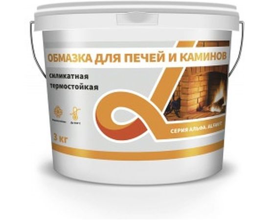 Обмазка для печей и каминов KRAFOR белая 3 кг 1 АЛЬФА 134623 