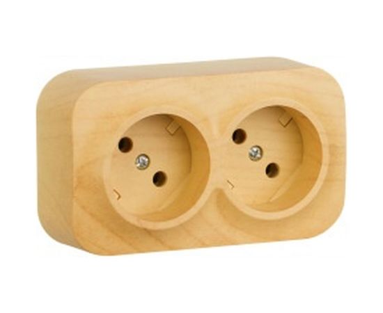 Розетка Legrand Quteo 2-м ОП 16А IP20 угол 45град. без заземл. дерево Leg 782272 263640 