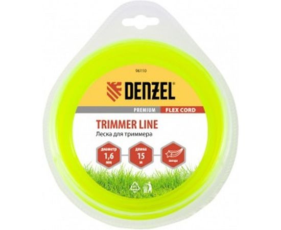 Леска для триммера звезда 1,6 мм х 15 м блистер FLEX CORD DENZEL 96110 