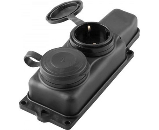 Переносная штепсельная розетка STEKKER двухместная, 230В 16А IP44 RST16-22-44 РП 16-232 32738 