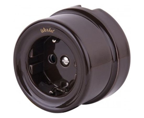 Розетка Werkel WL18-03-02 с заземлением и шторками Ретро a036808 