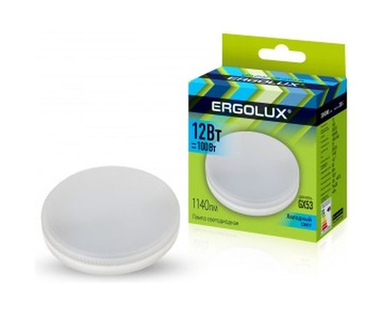 Светодиодная лампа Ergolux LED-GX53-12W-GX53-4K 12Вт, GX53, 4500К, 180-240В 14237 