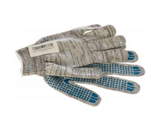 Трикотажные перчатки Россия ПВХ-покрытие Точка, серый меланж, 10 класс 67815 