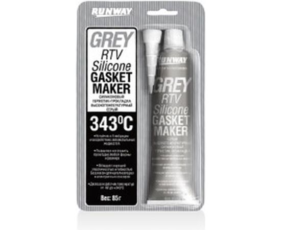 Силиконовый герметик-прокладка RUNWAY высокотемпературный серый 85г RW8503 
