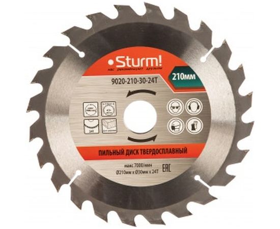 Диск пильный по дереву (210х30 мм; 24T) Sturm 9020-210-30-24T 